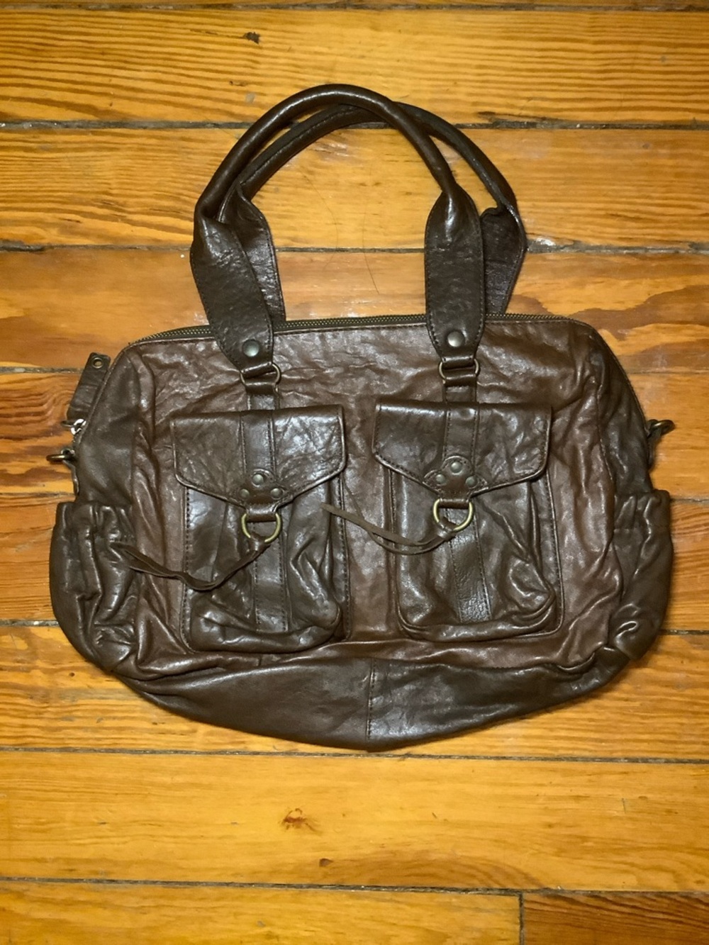 NWOT Y2K VTG Abaco Paris Leather Satchel - Picture 3 of 16